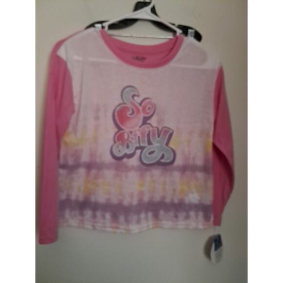 We Ware Cute Girls Size 10 Pajama Top Pink And Tye Dyed Flame Resistant - Picture 1 of 8